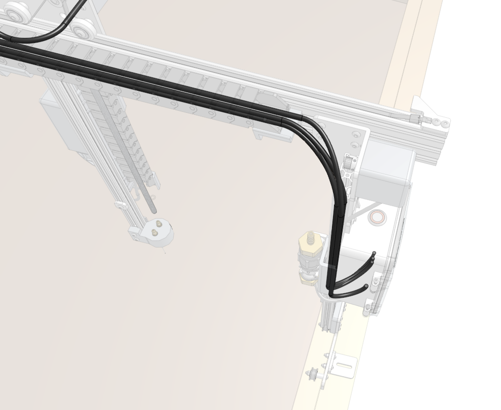 cables routed behind electronics box