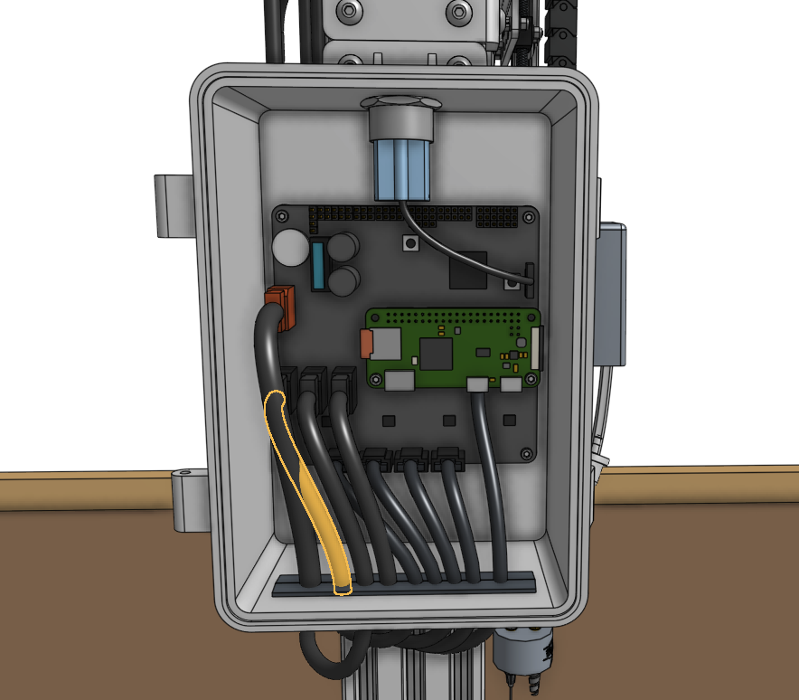 vacuum pump cable highlighted