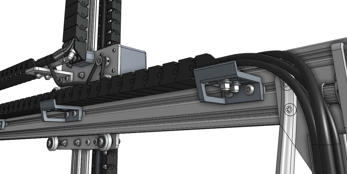 y axis cable carrier beam mount