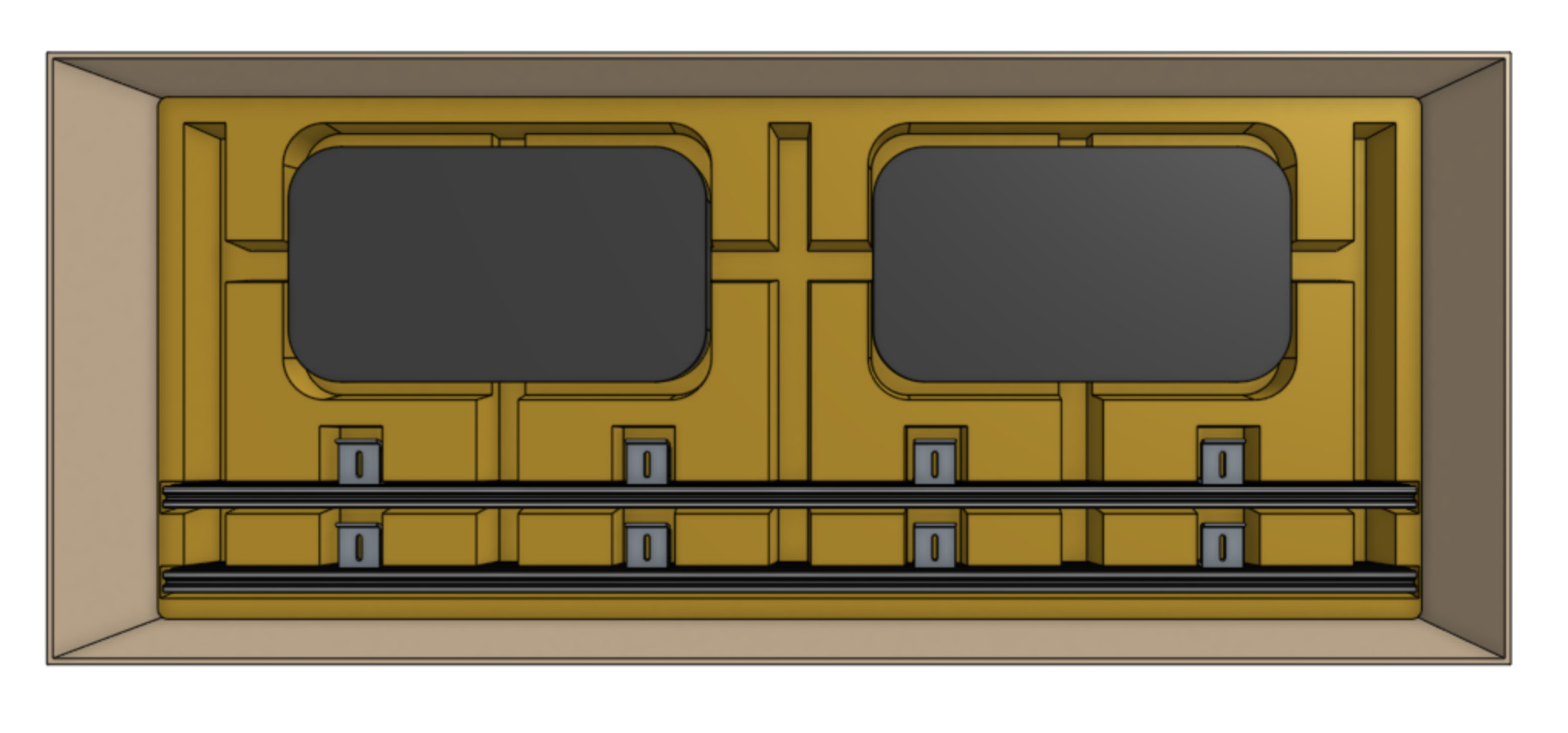 beams in bottom tray