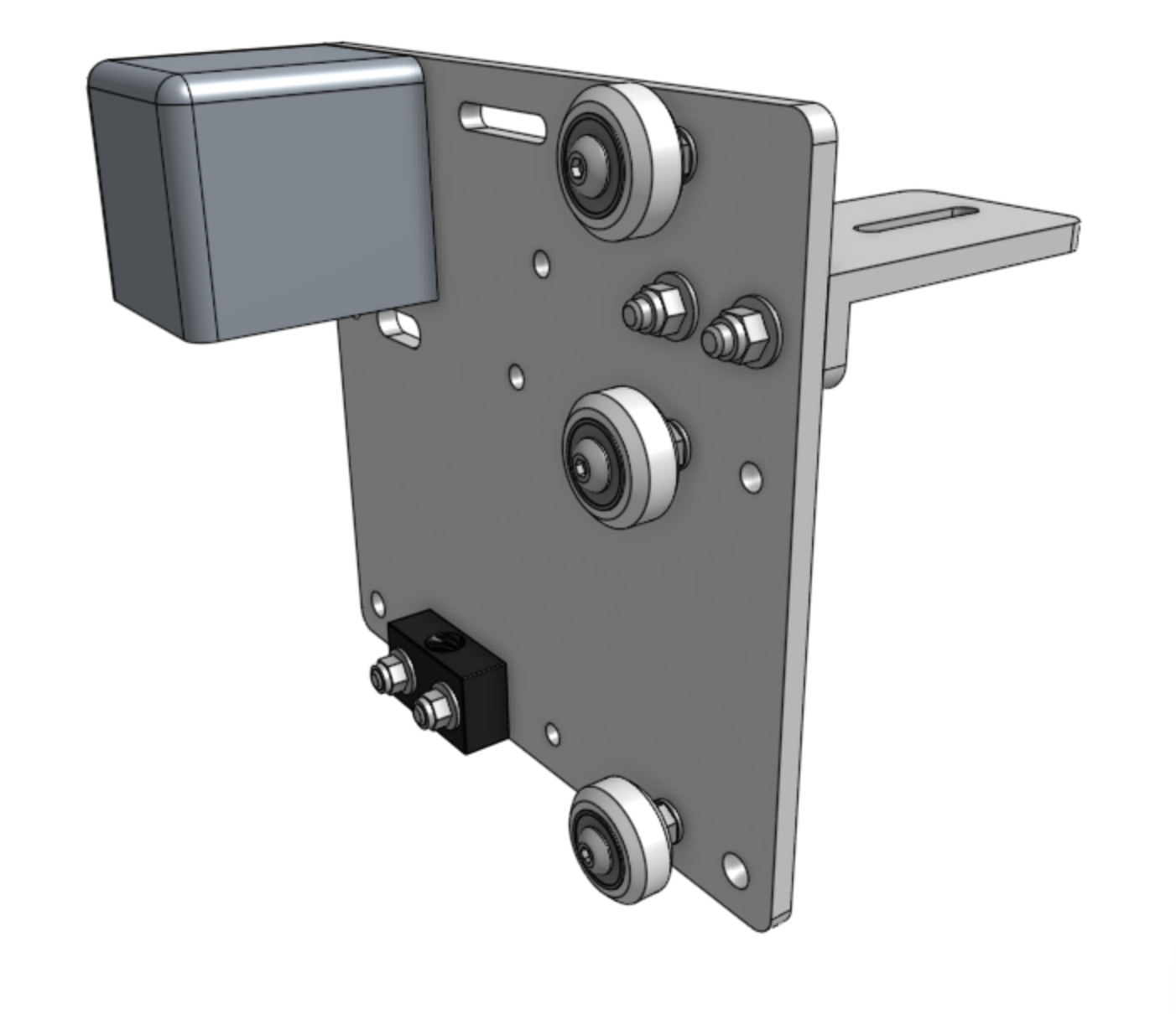 cross slide with z axis eccentric spacer wheels