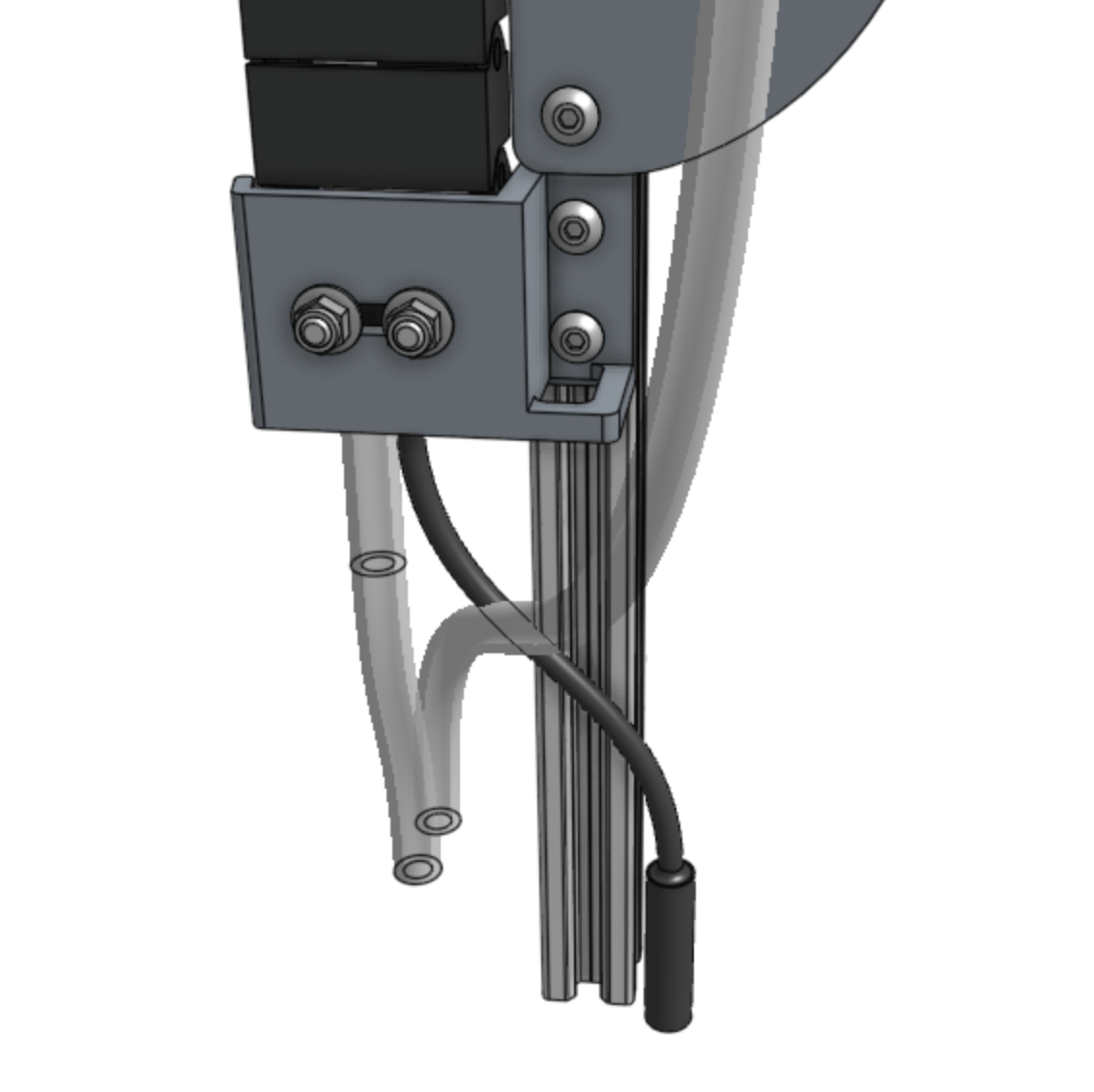 z axis with cable carrier end closeup