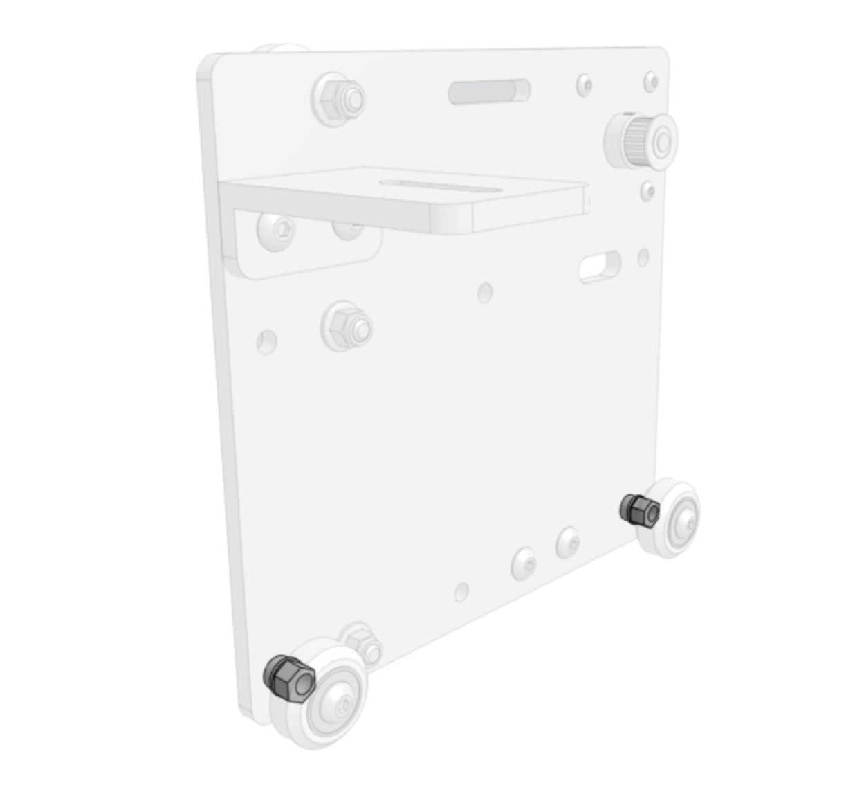 cross slide with y axis eccentric spacers