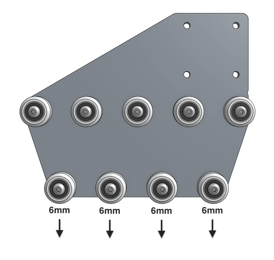 gantry wheel plate eccentric spacers loosest