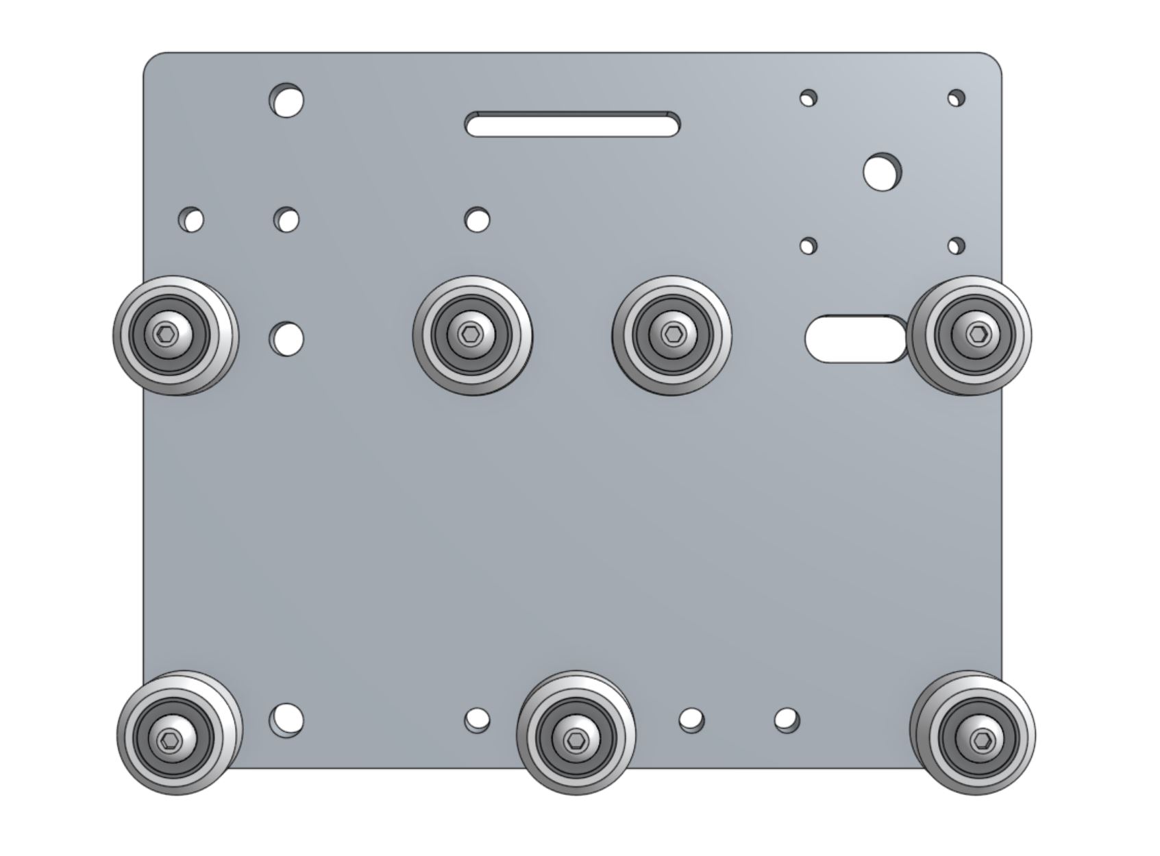 Add the gantry v-wheels with eccentric spacers