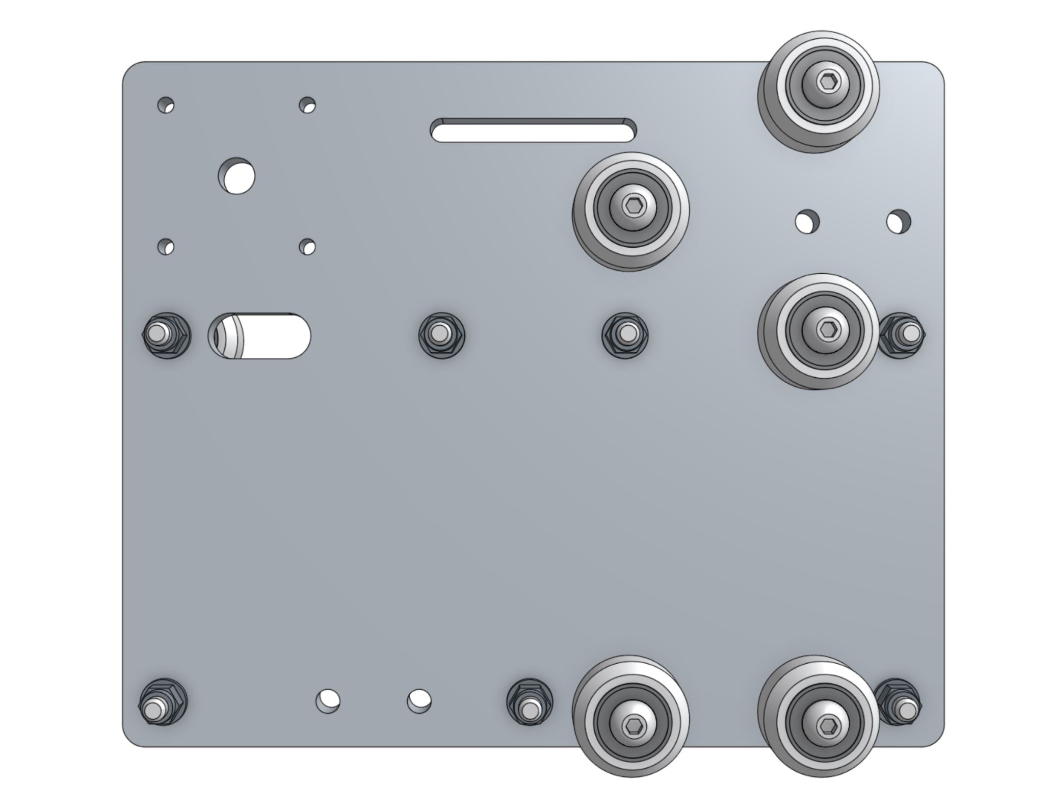 Add the z-axis v-wheels with eccentric spacers