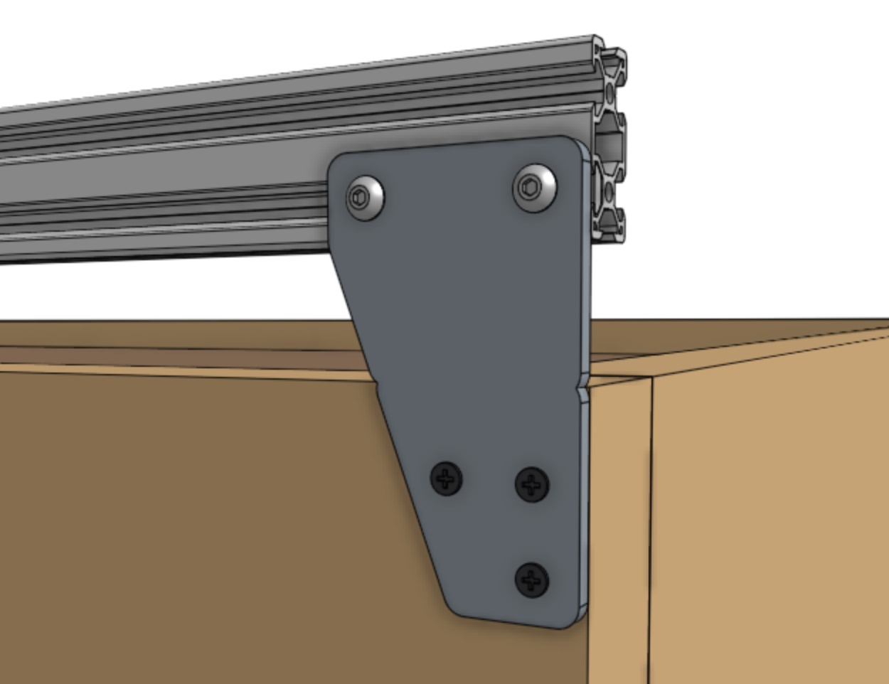 Mount the first track extrusion