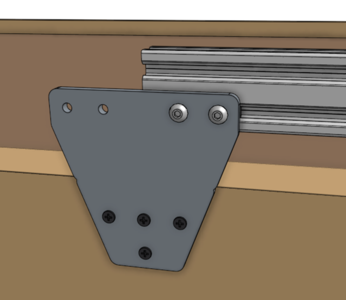 Mount the first track extrusion