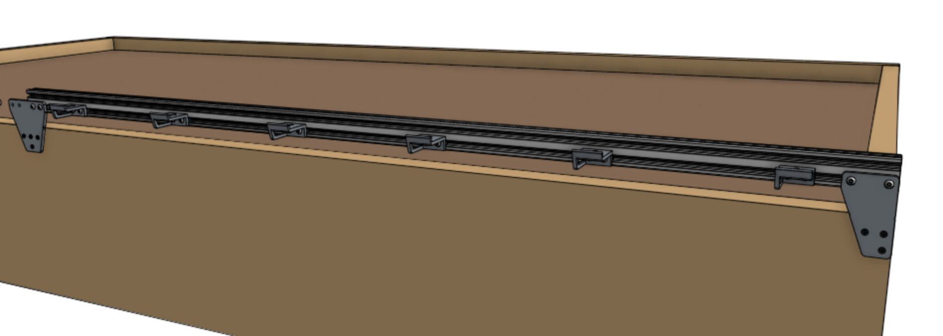 Mount the first track extrusion