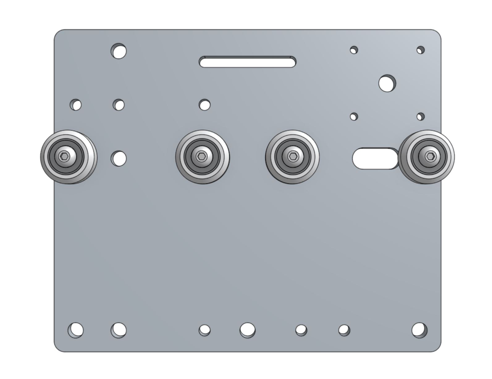 Add the gantry v-wheels with normal spacers