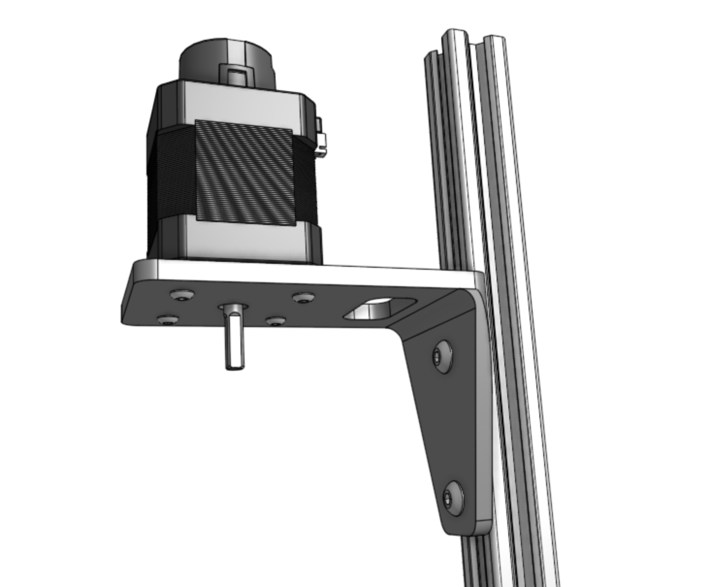 z-axis motor and mount attached to extrusion