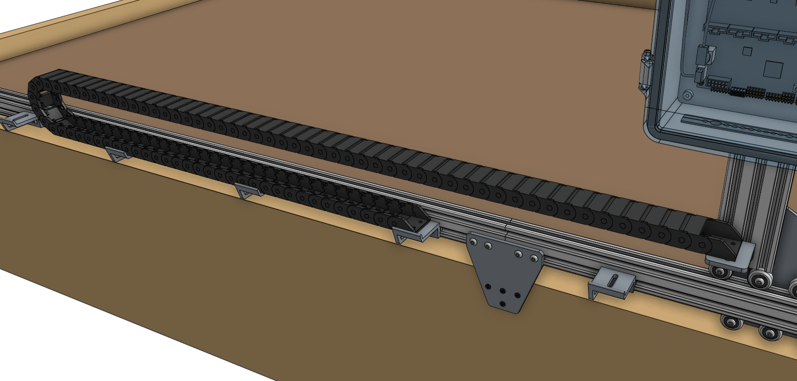 Lay out the x cable carrier