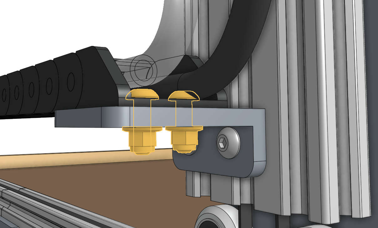 Mount the x-axis cable carrier