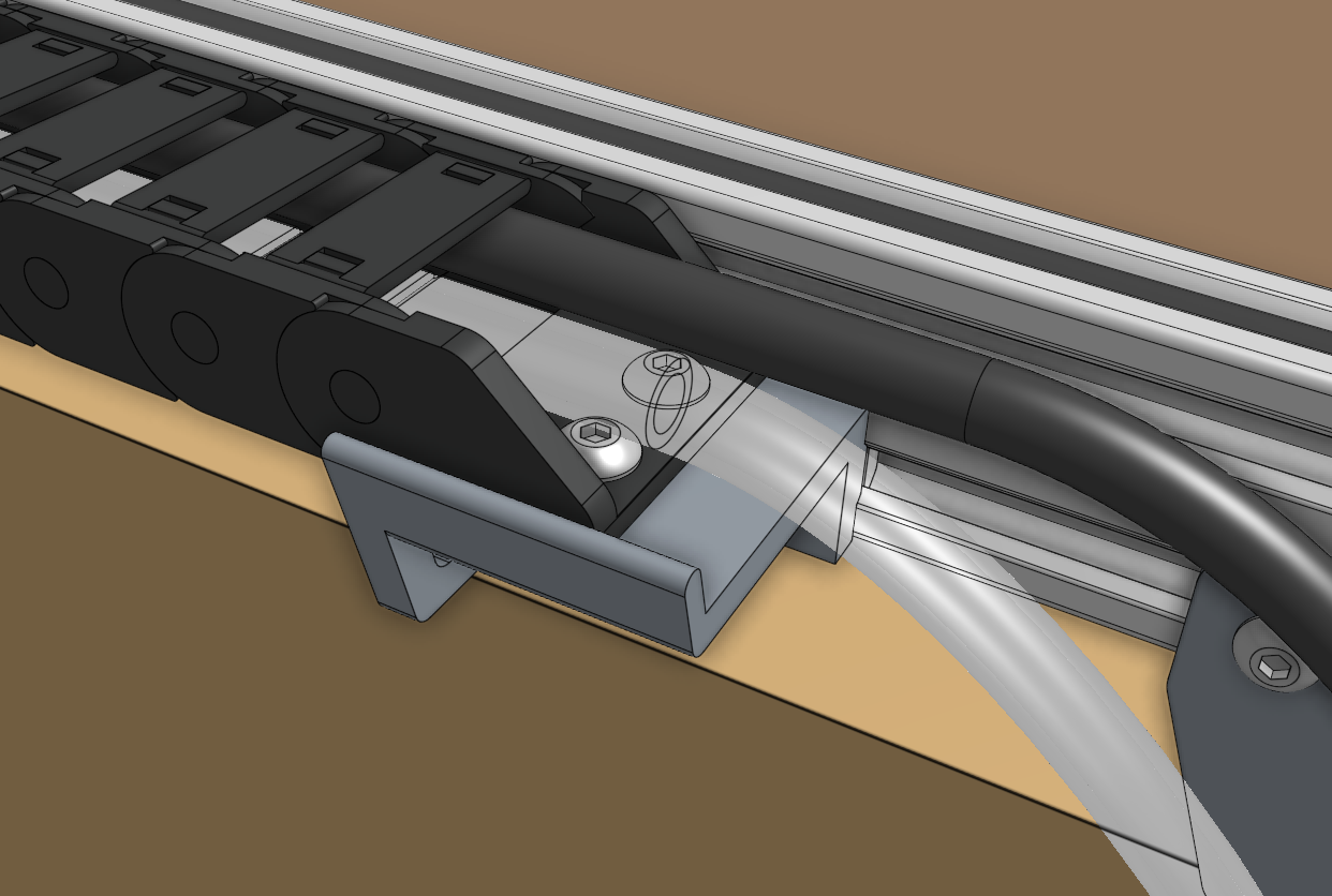 Mount the x-axis cable carrier
