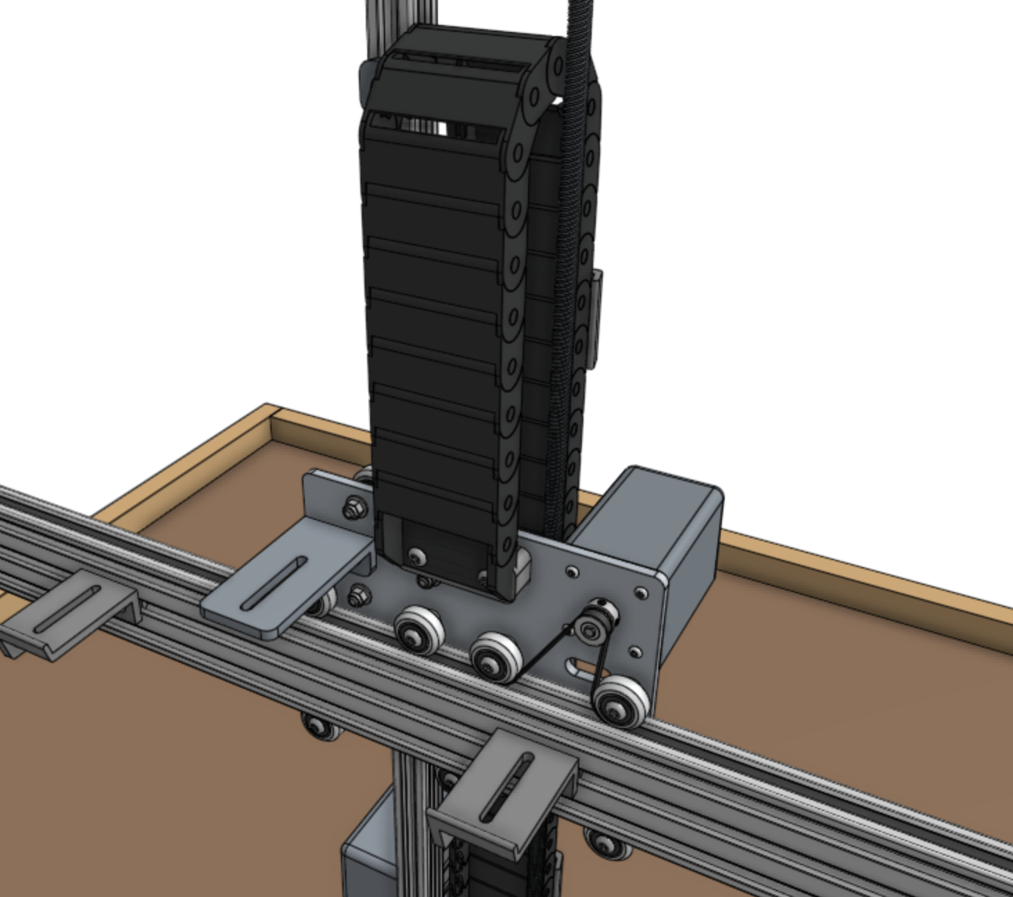 Z cable carrier orientation (cross-slide end)