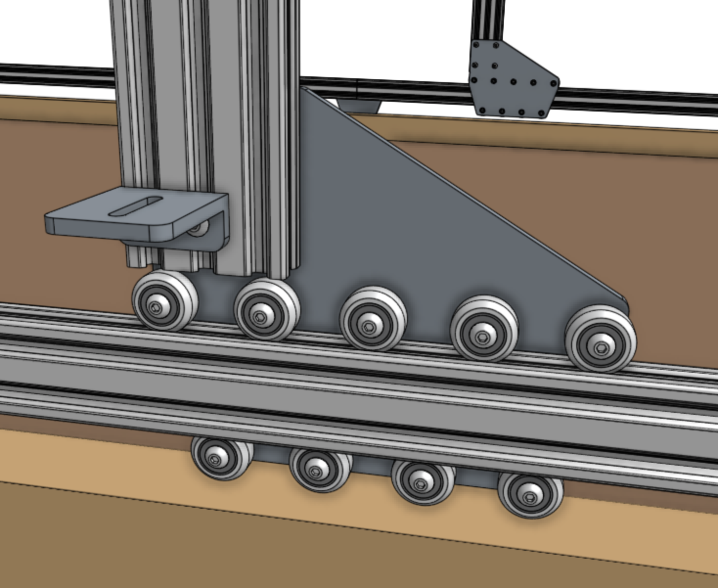 Attach the x-axis cable carrier mount