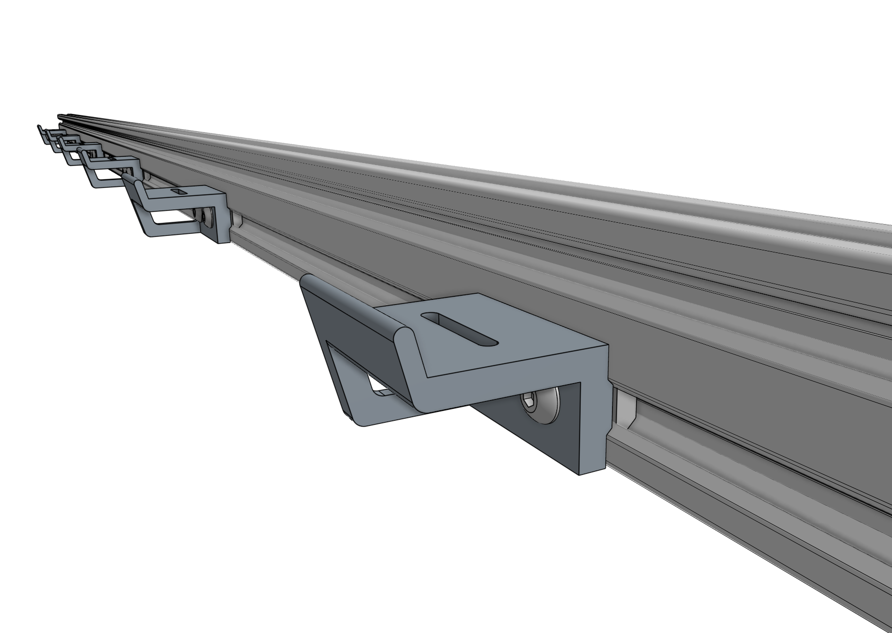 Attach horizontal cable carrier supports