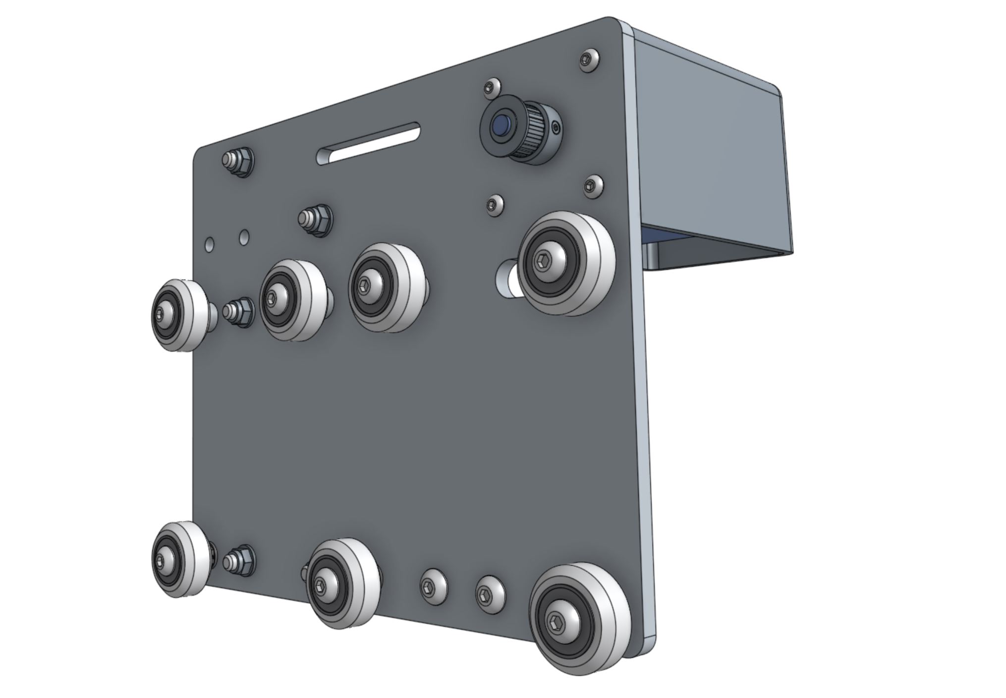 Mount a pulley onto the motor shaft