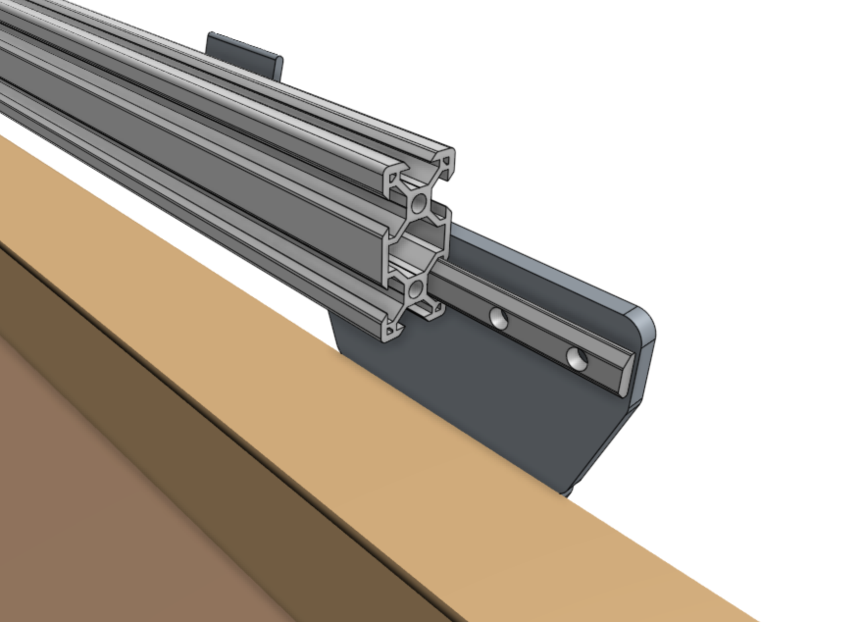 Mount the first track extrusion