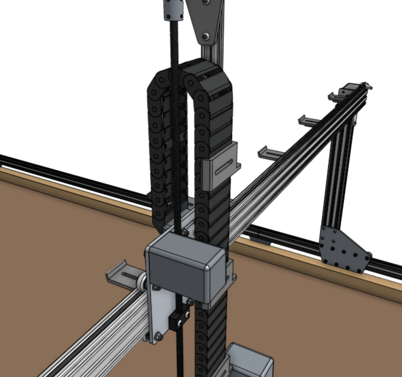 Drape the cable carrier into position