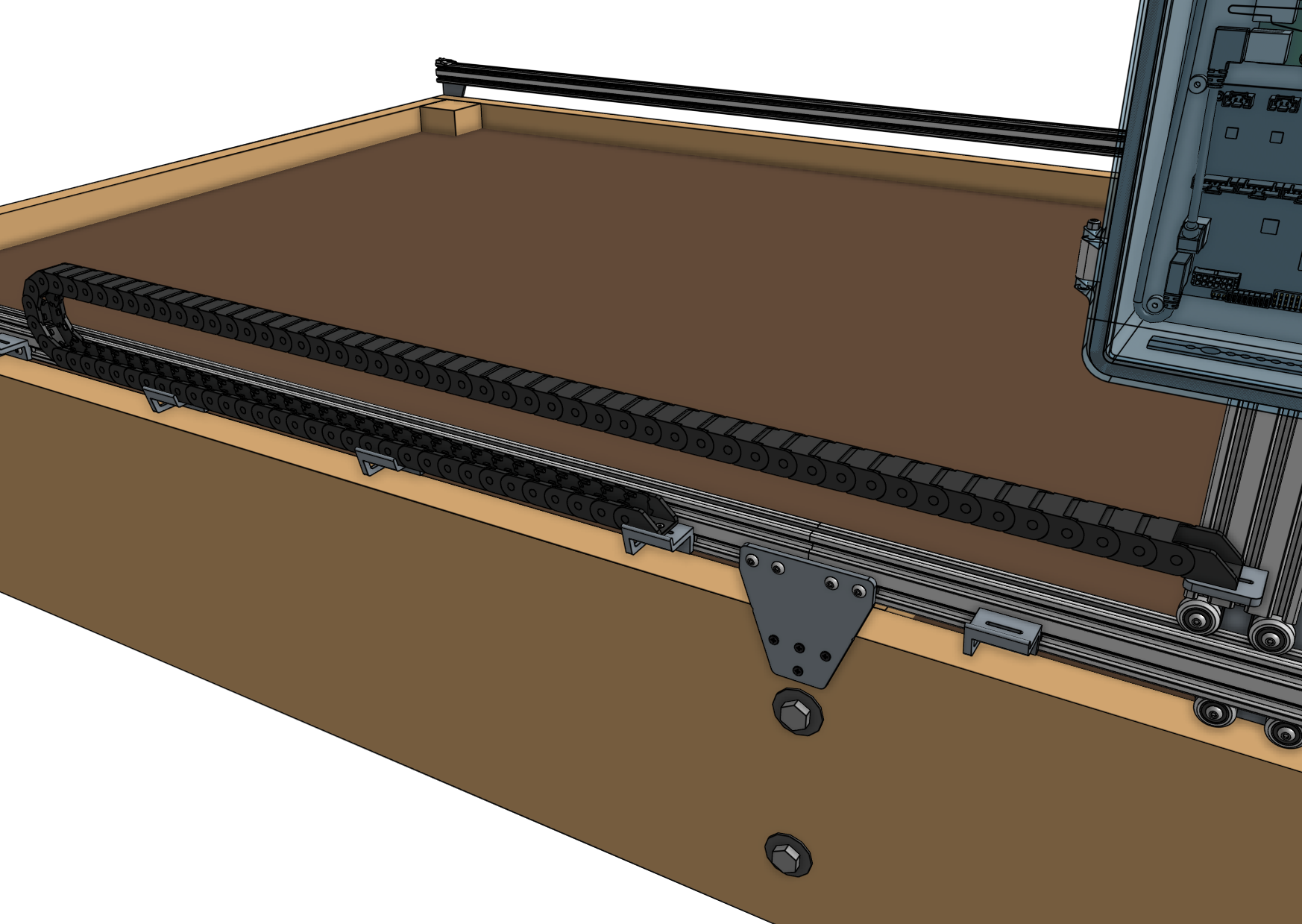 Lay out the x cable carrier