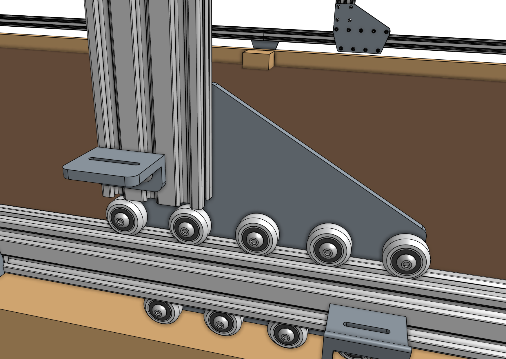 Attach the x-axis cable carrier mount
