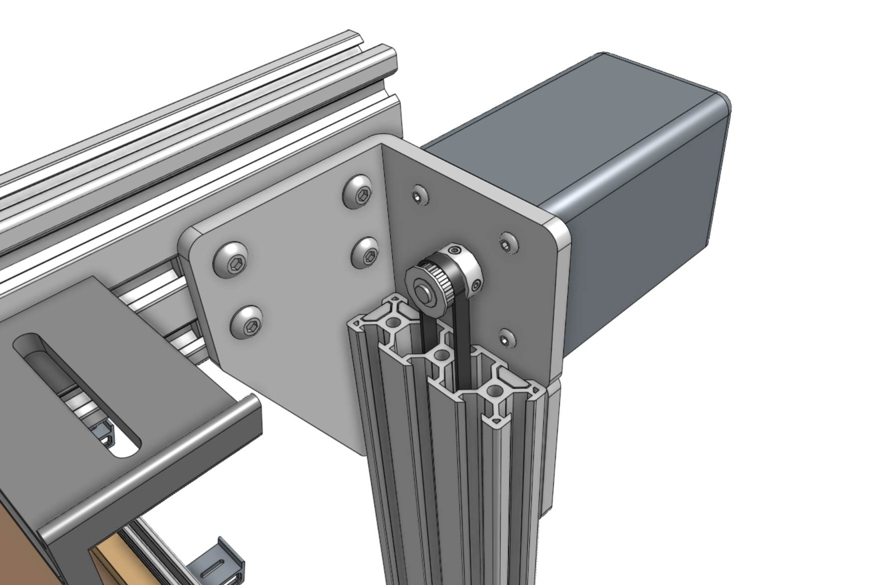 belt around gantry motor pulley