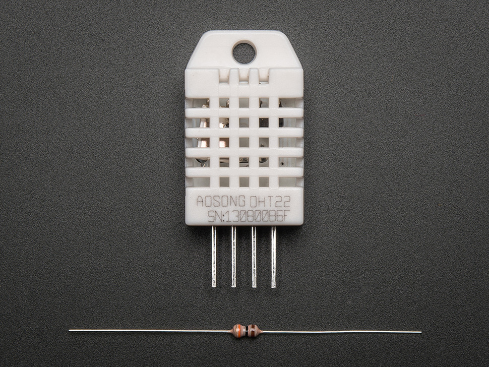 dht22 temperature and humidity sensor and resistor