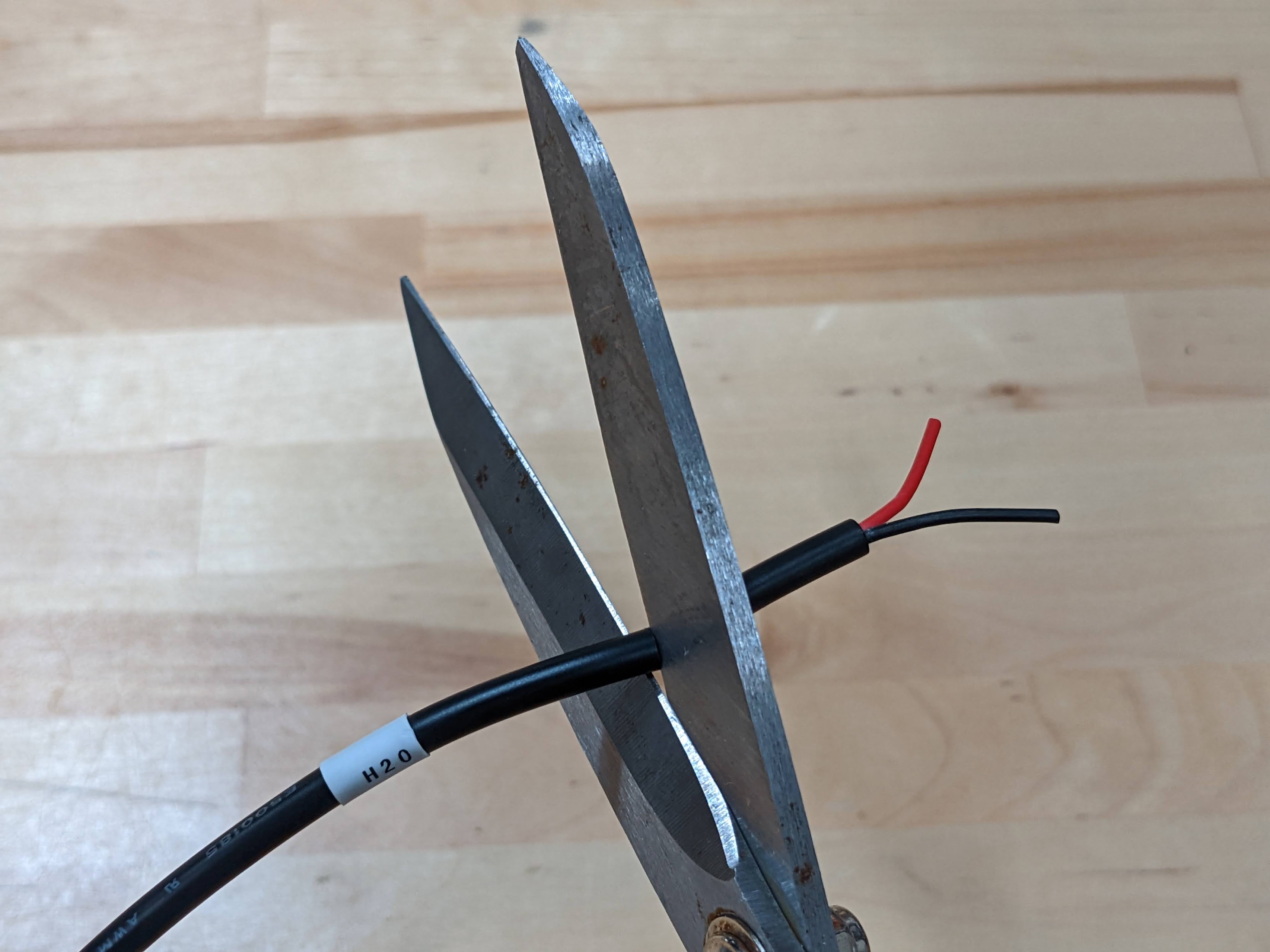 cut off the outer insulation