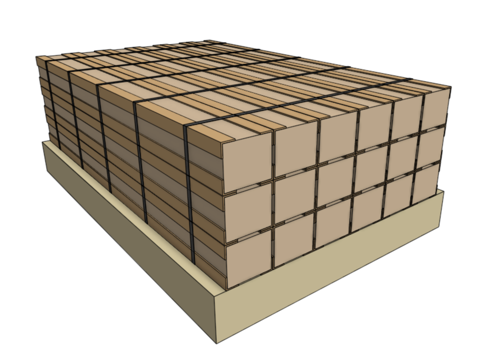 genesis xl extrusion pallet first 3 layers of 6