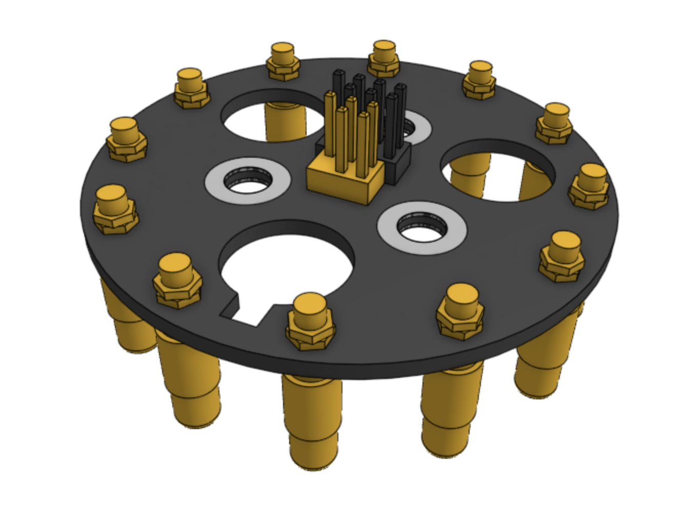 utm pcb with pogo pins and connectors
