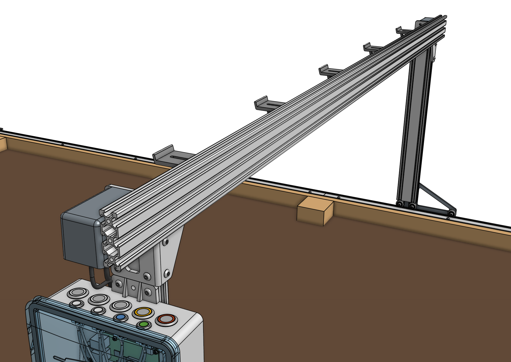 Attach the gantry main beam