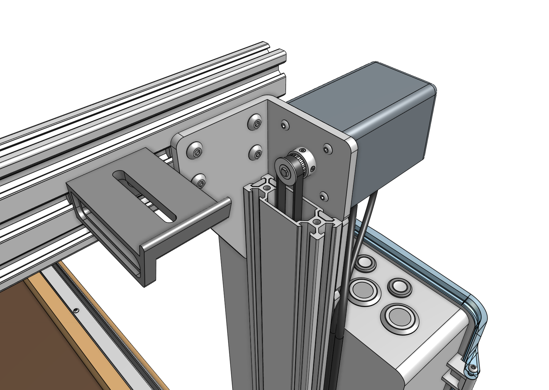 belt around gantry motor pulley