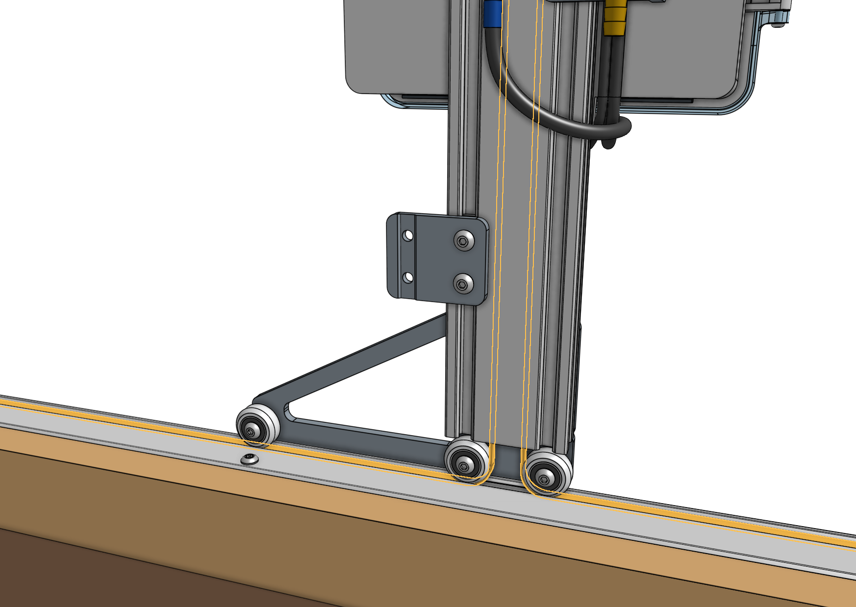 belt fed through gantry wheels