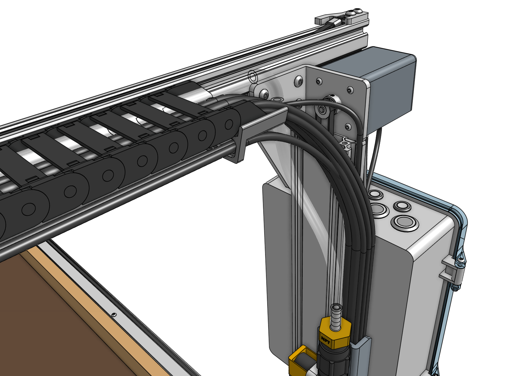 Connect the Y water tube to the NPT adapter