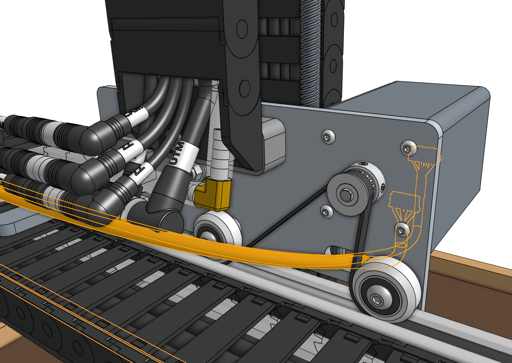 Connect the y-axis motor and encoder cables