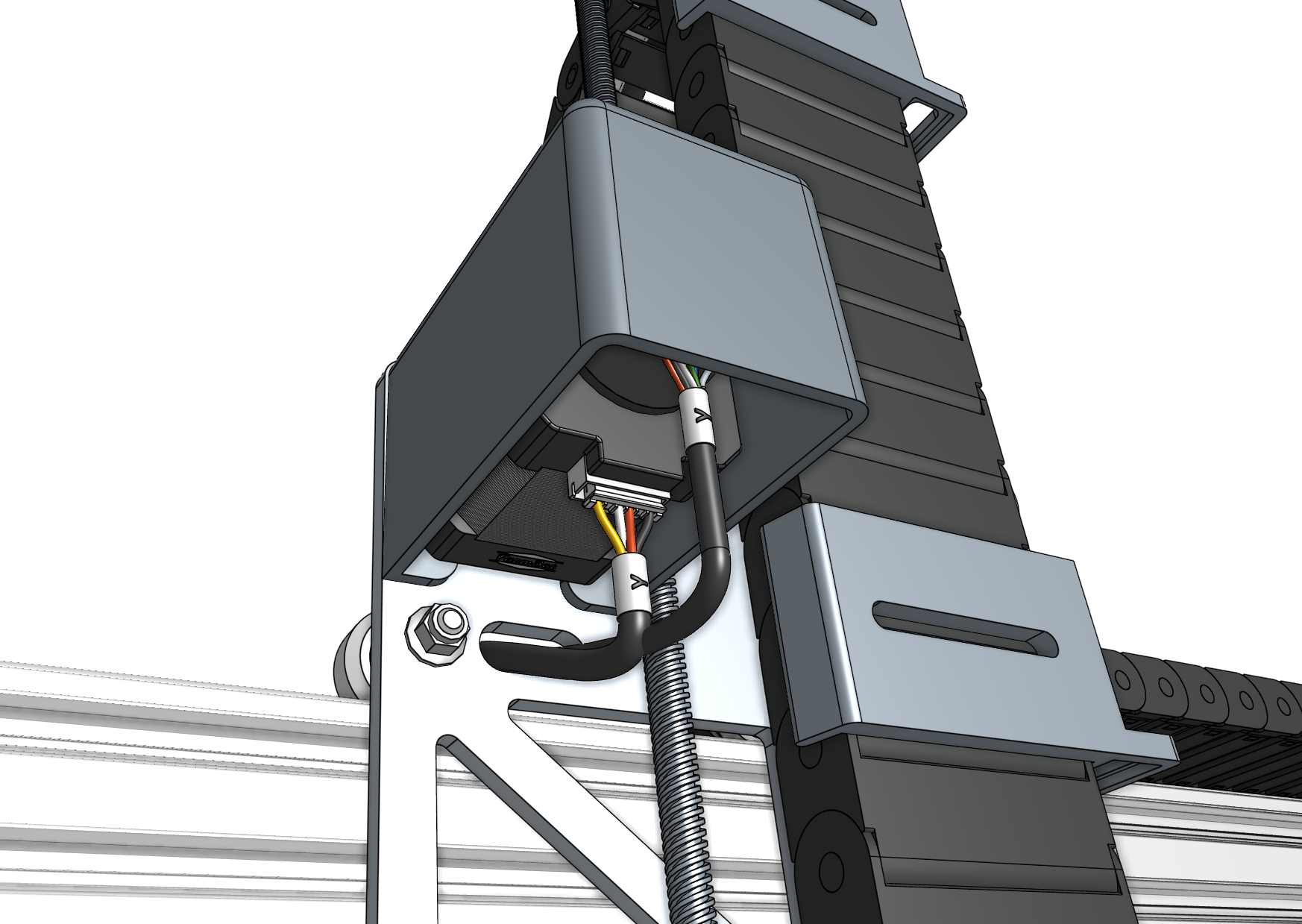Connect the y-axis motor and encoder cables