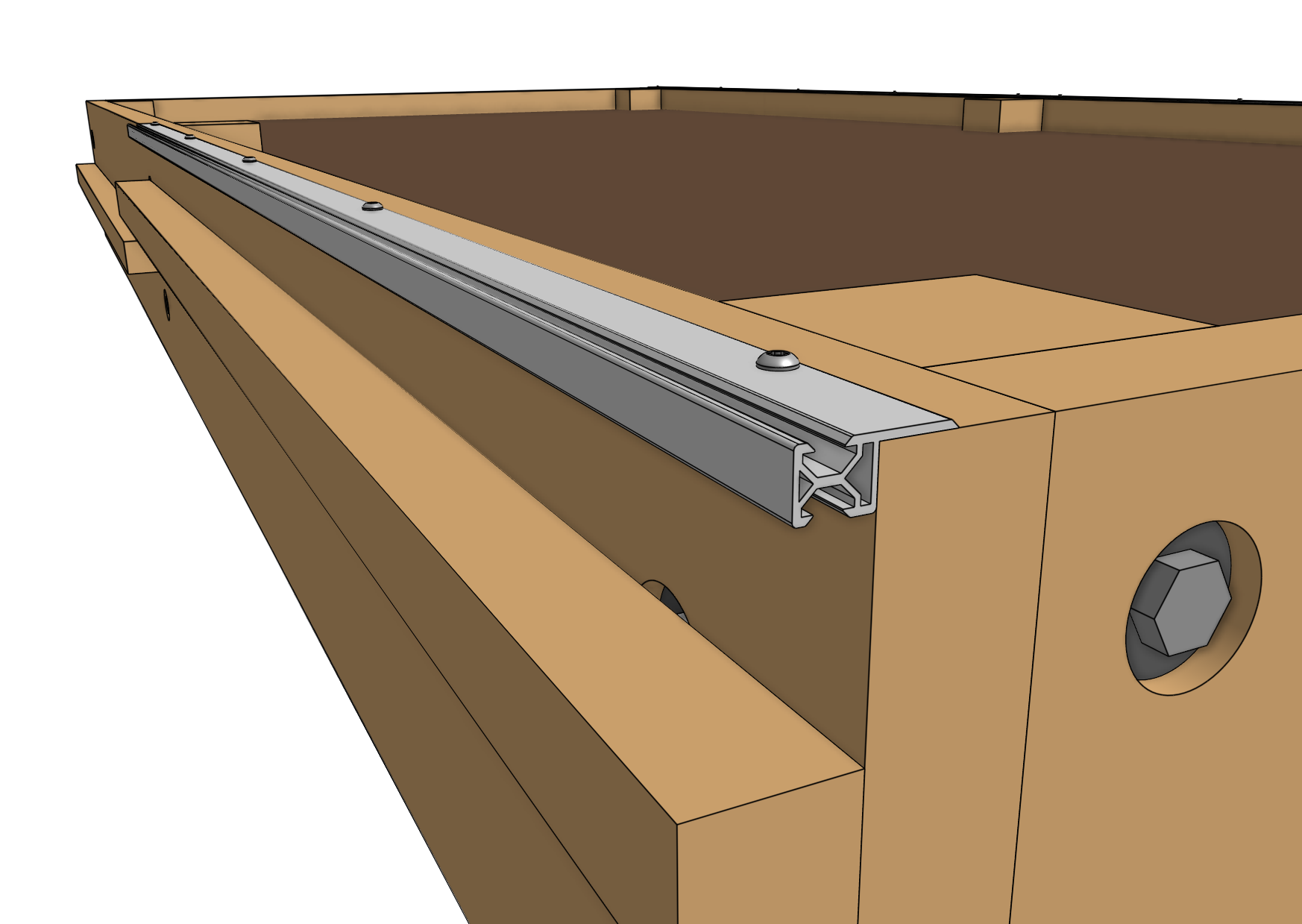 Mount the first track extrusion