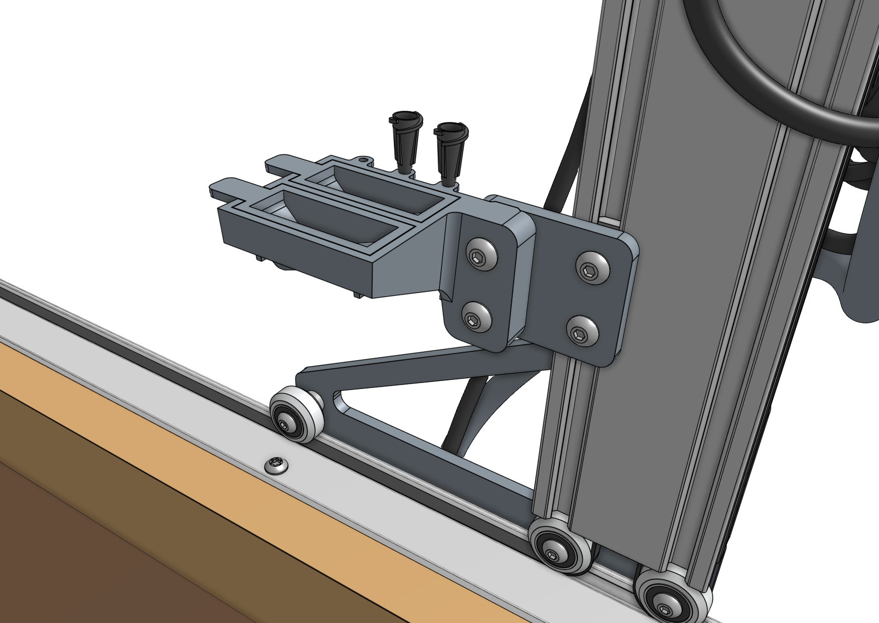 Mounted seed trough holder