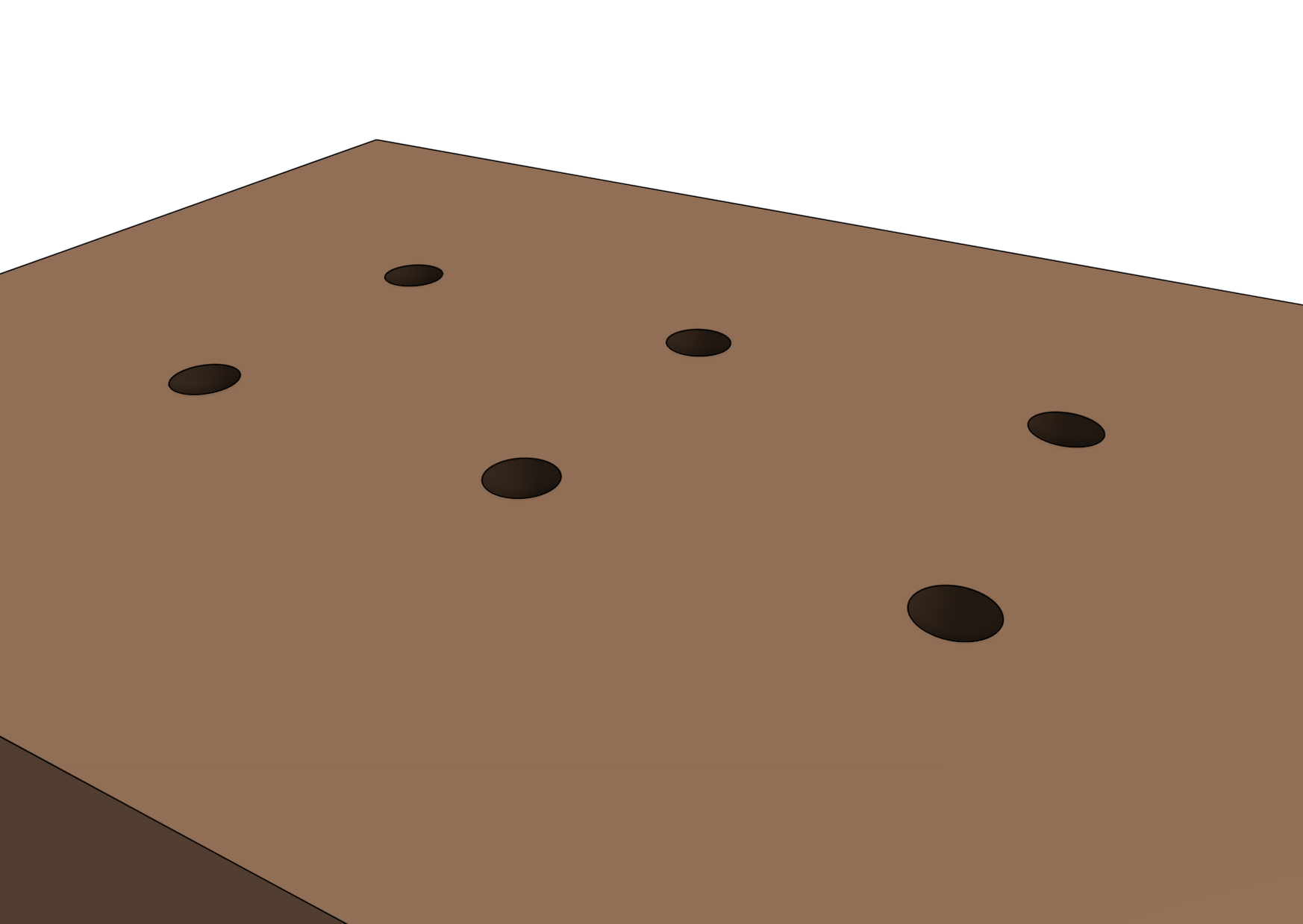 post holes for farmbot genesis bed