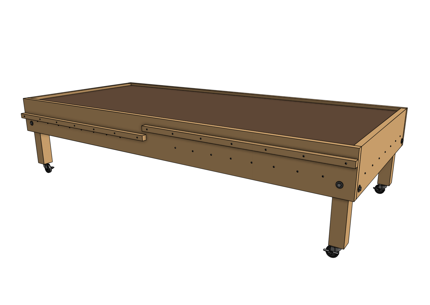 bed filled with soil