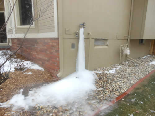 frozen outdoor faucet