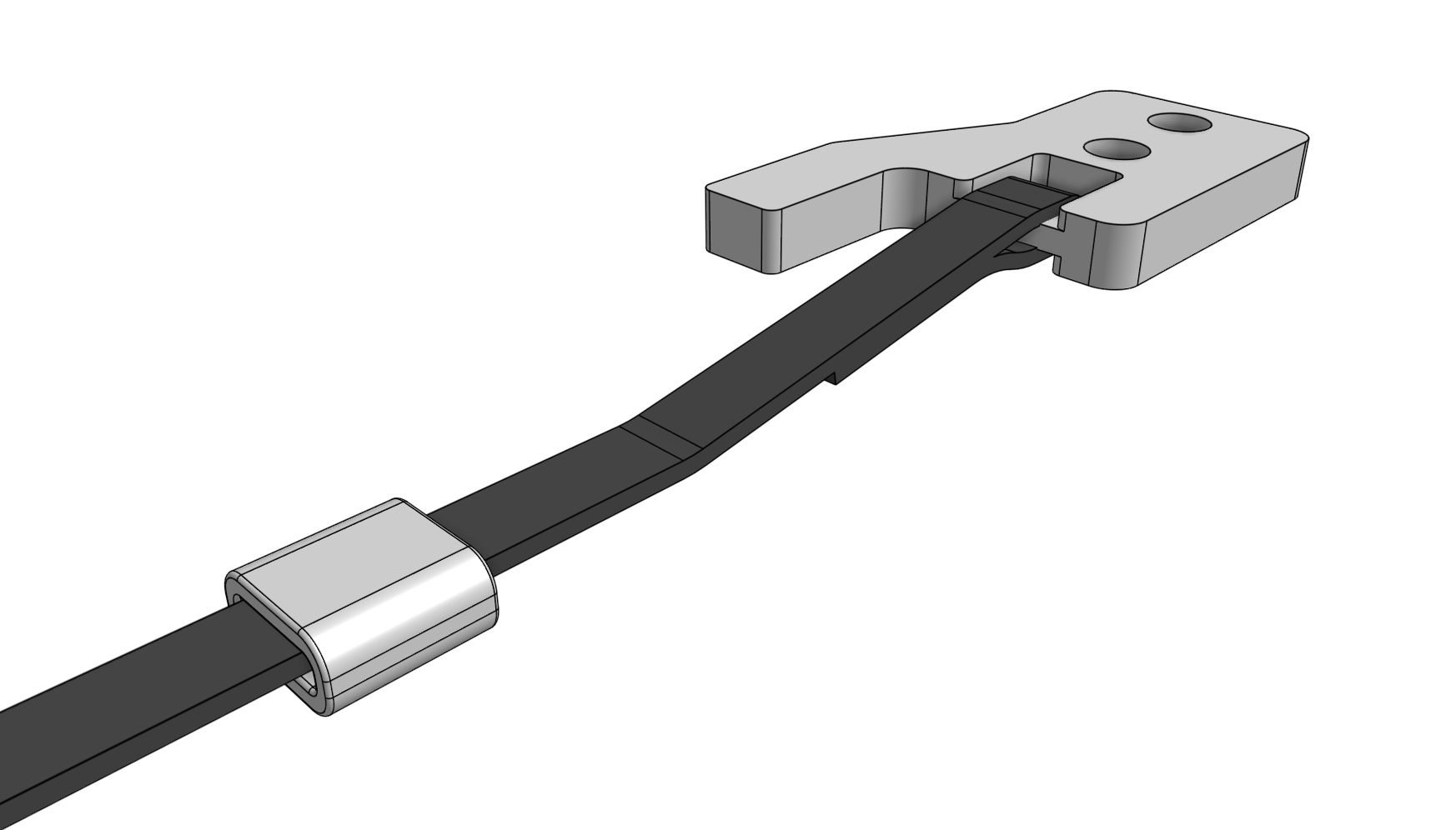 belt routed through clip