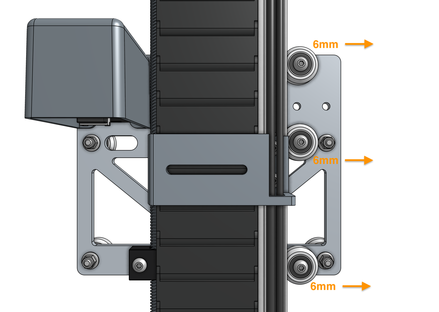 z-axis eccentric spacers loosest