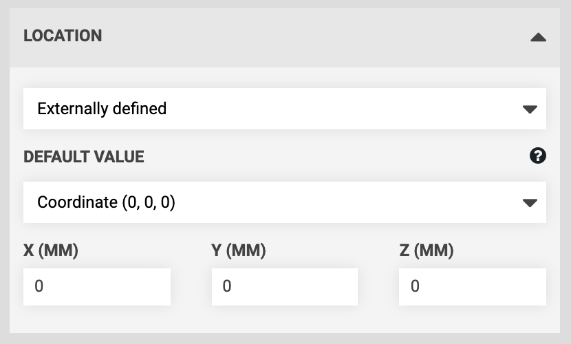 externally defined location