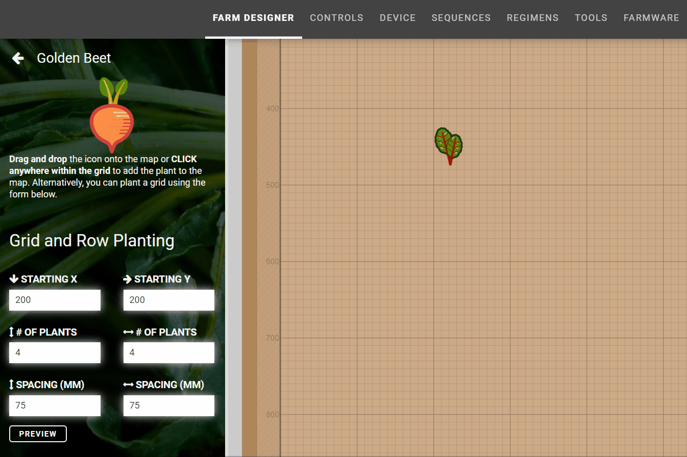 drag and drop planting from add panel