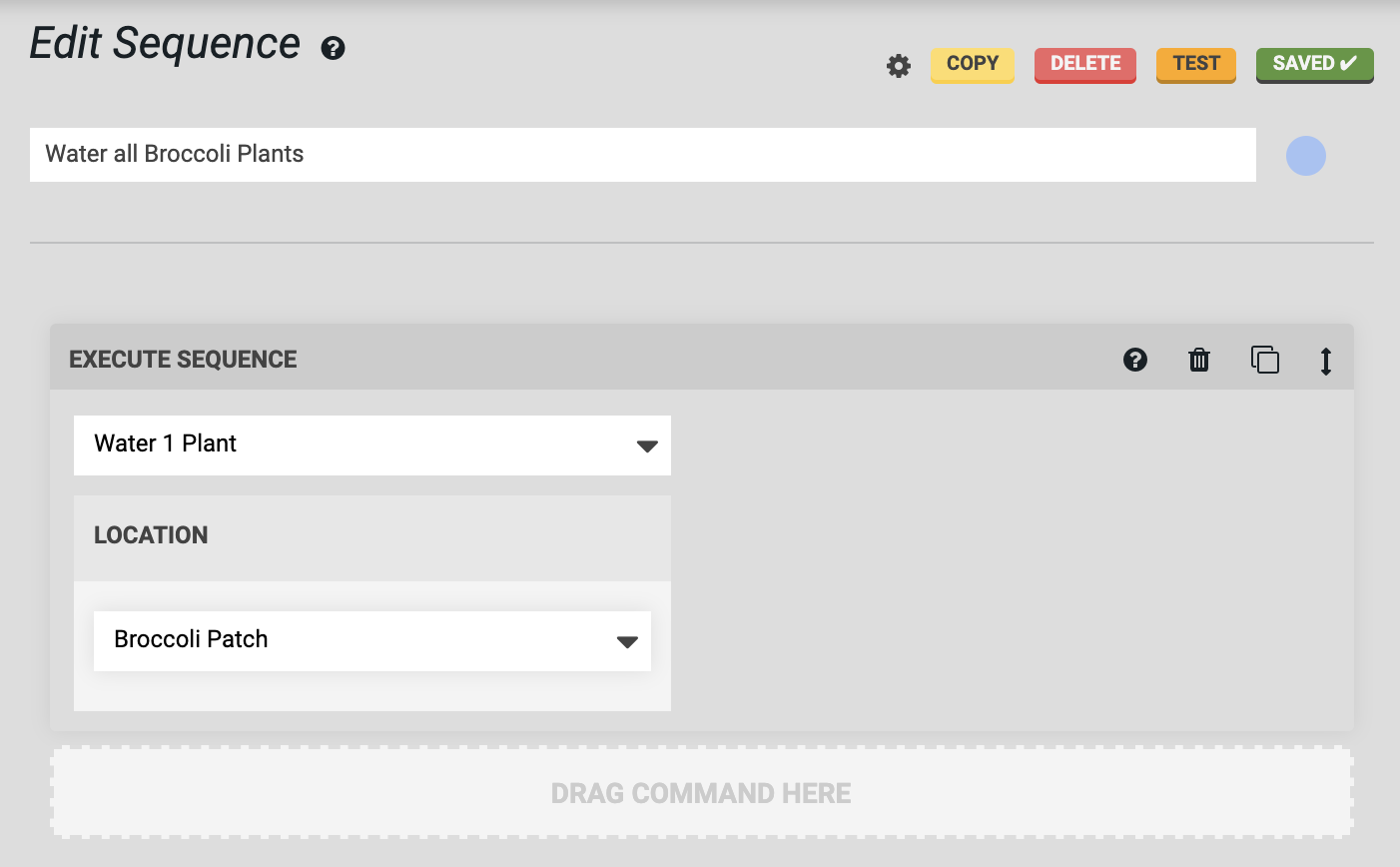execute sequence over group step