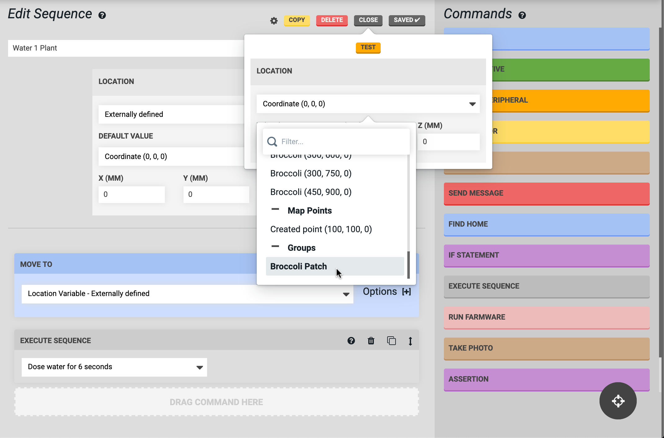 running a sequence over a group