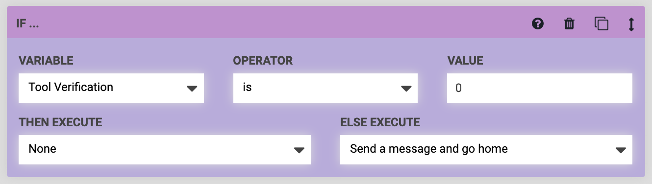 tool verification error step