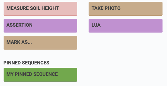 pinned sequences in add command panel